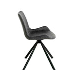 Silla de mesa Vienna tapizada en tela gris Angel Cerdá.