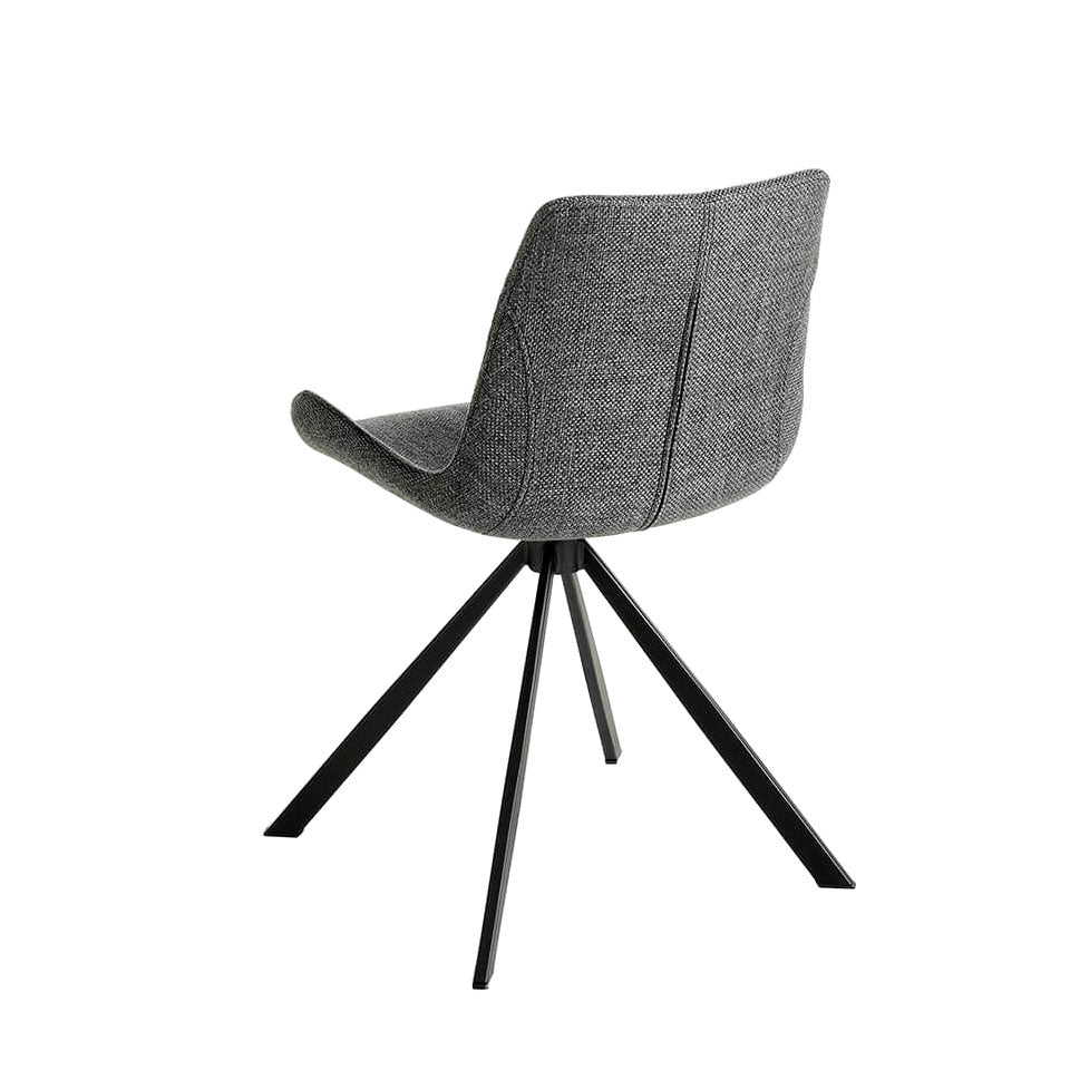 Silla de mesa Vienna tapizada en tela gris Angel Cerdá.