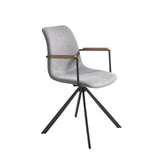 Silla giratoria tapizada con material textil gris Angel Cerdá