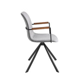 Silla giratoria tapizada con material textil gris Angel Cerdá