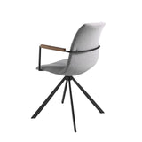 Silla giratoria tapizada con material textil gris Angel Cerdá