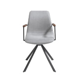 Silla giratoria tapizada con material textil gris Angel Cerdá