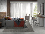 Silla giratoria tapizada con material textil gris Angel Cerdá