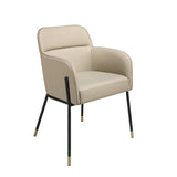 Silla de comedor tapizada en piel ecológica con patas de acero negro Angel Cerdá.