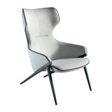 Sillón tapizado en tela gris con bordes negros Angel Cerdá