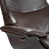 Sillón giratorio tapizado en piel marrón chocolate de Angel Cerdá