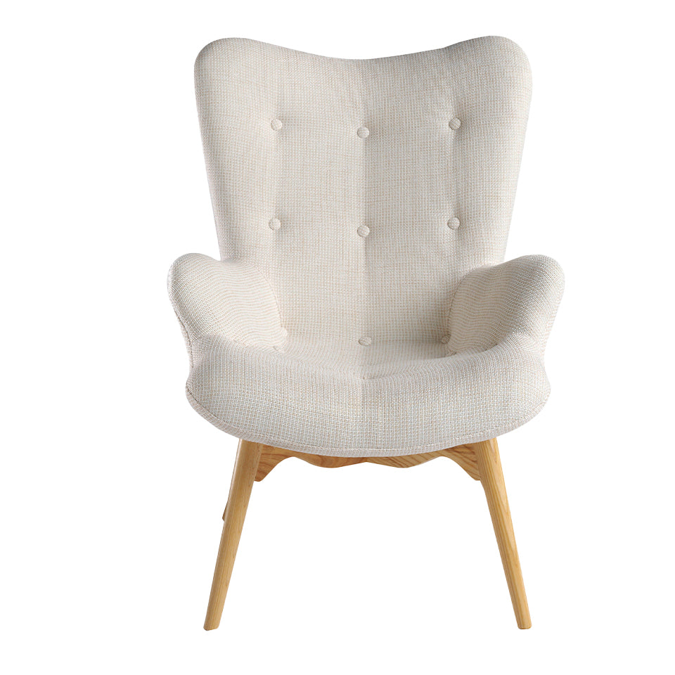 Sillón tapizado con material textil con acabado capitoné Angel Cerdá