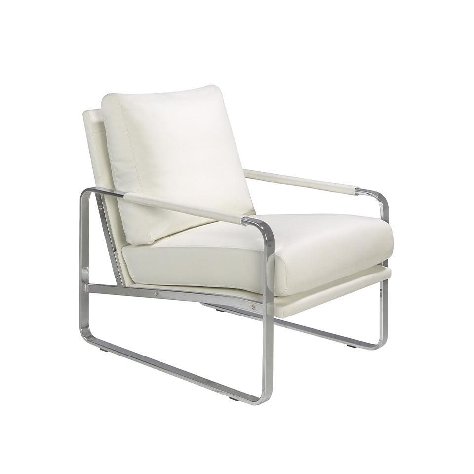 Sillón tapizado en piel ecológica blanca Angel Cerdá