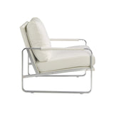 Sillón tapizado en piel ecológica blanca Angel Cerdá