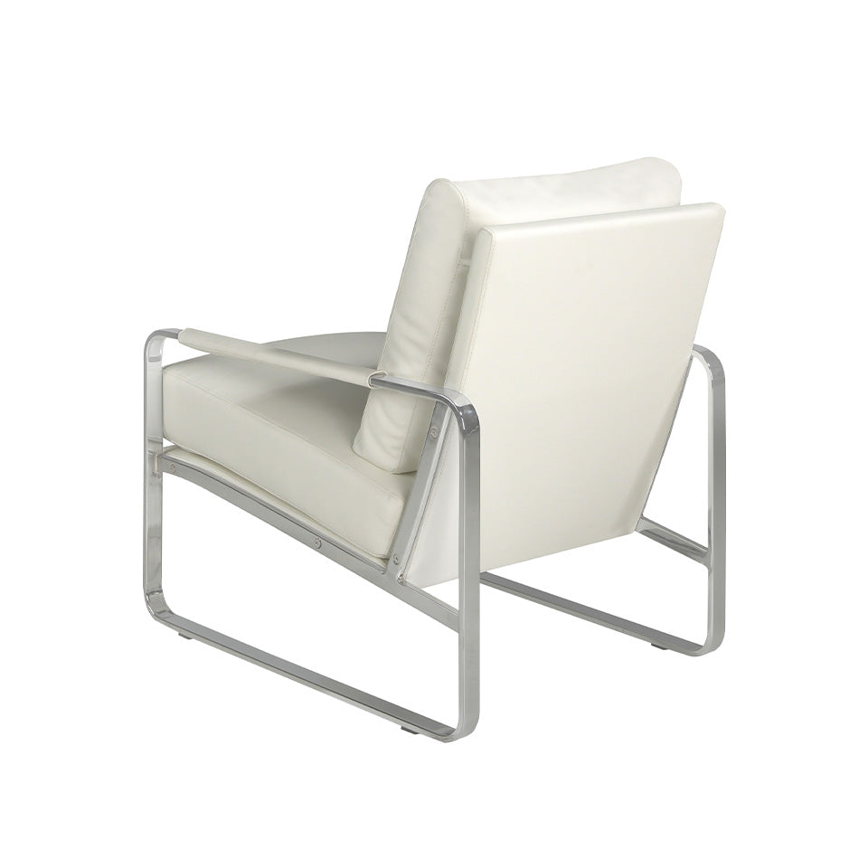 Sillón tapizado en piel ecológica blanca Angel Cerdá