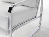 Sillón tapizado en piel ecológica blanca Angel Cerdá