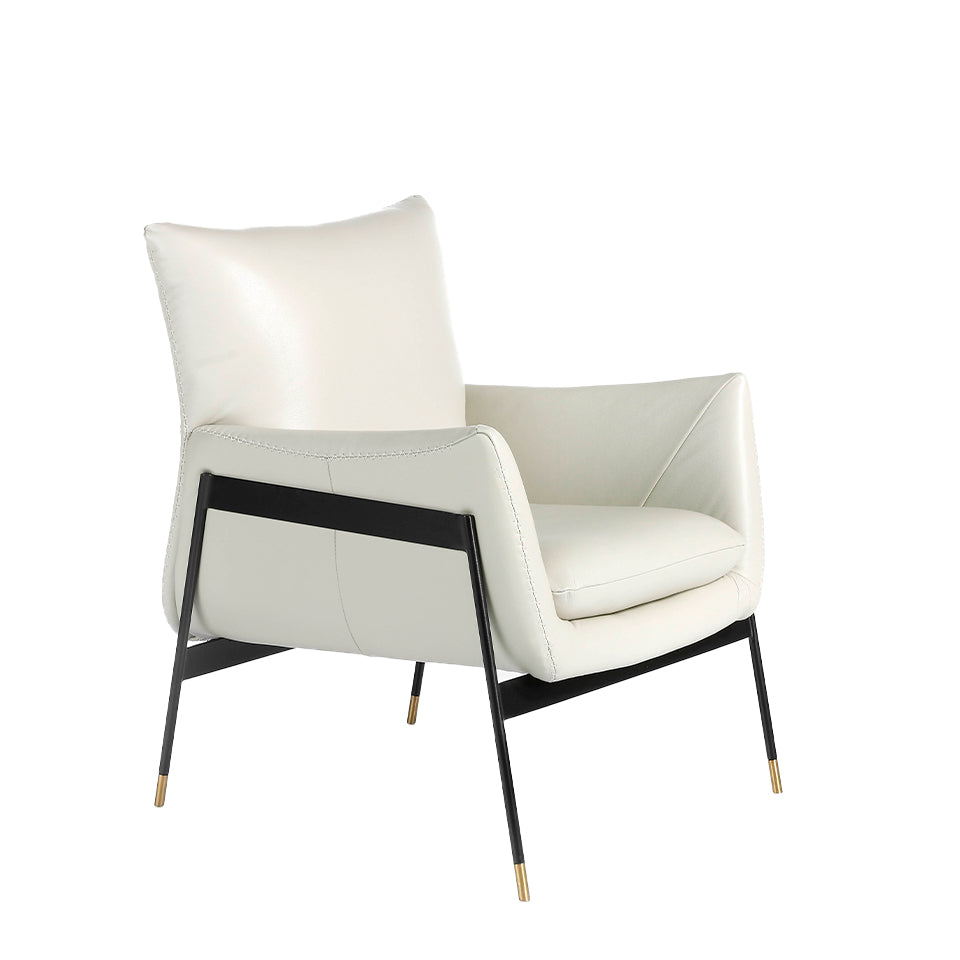 Sillón tapizado en piel de vaca gris Angel Cerdá