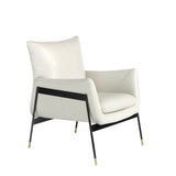 Sillón tapizado en piel de vaca gris Angel Cerdá
