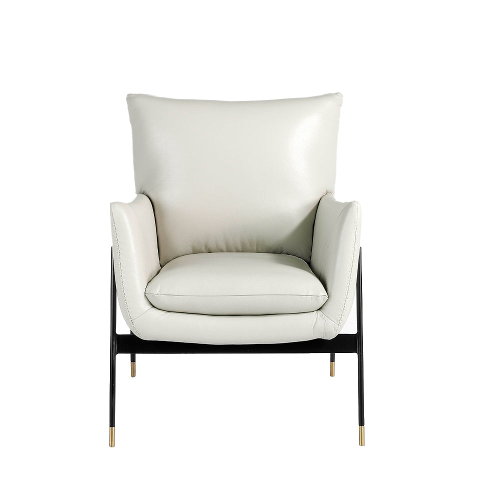 Sillón tapizado en piel de vaca gris Angel Cerdá