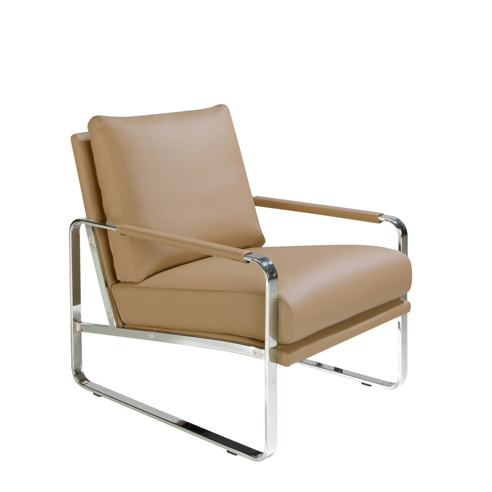 Sillón tapizado en eco-cuero Mink de Angel Cerdá