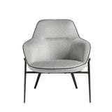 Sillón tapizado en tela gris y estructura de acero negro Angel Cerdá