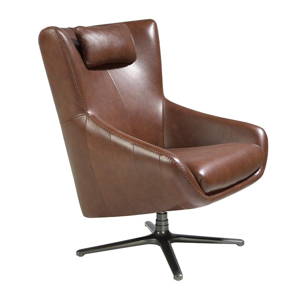 Sillón giratorio de piel con cojín desmontable Angel Cerdá