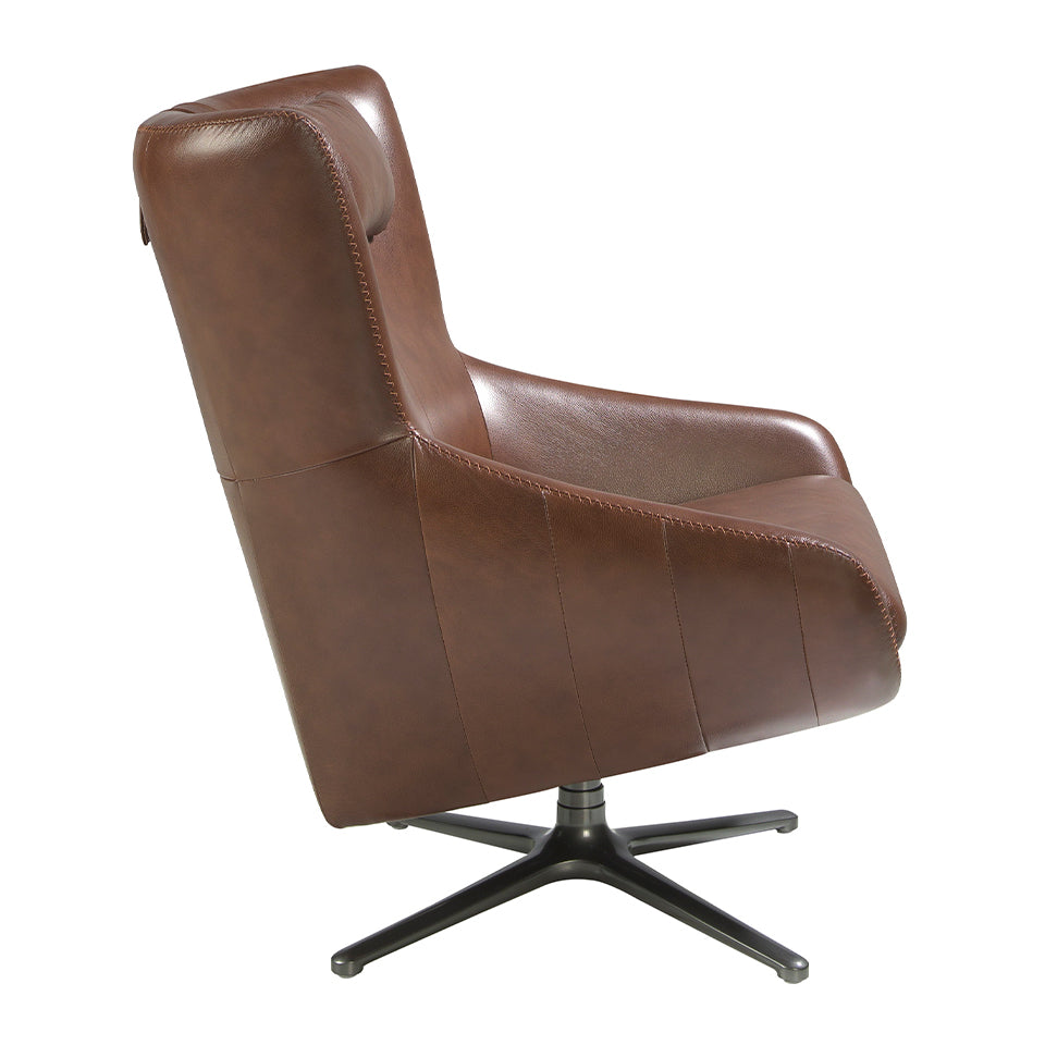 Sillón giratorio de piel con cojín desmontable Angel Cerdá