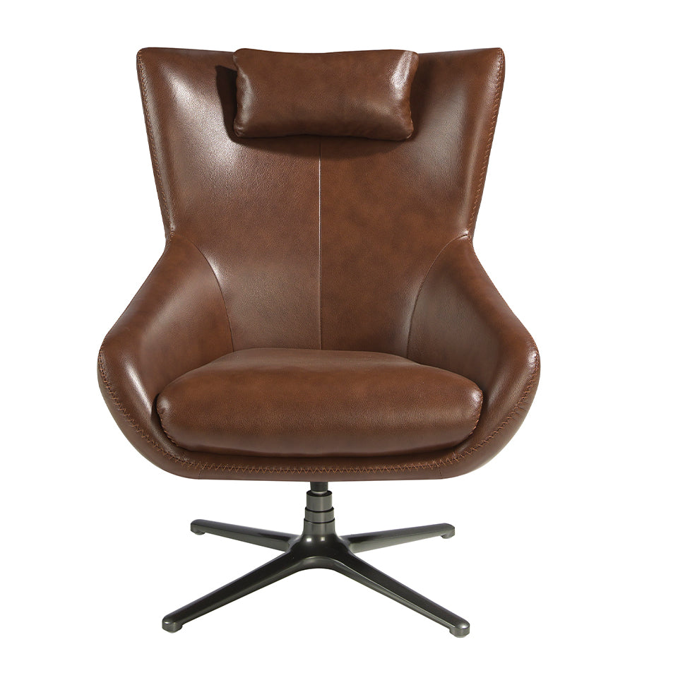 Sillón giratorio de piel con cojín desmontable Angel Cerdá