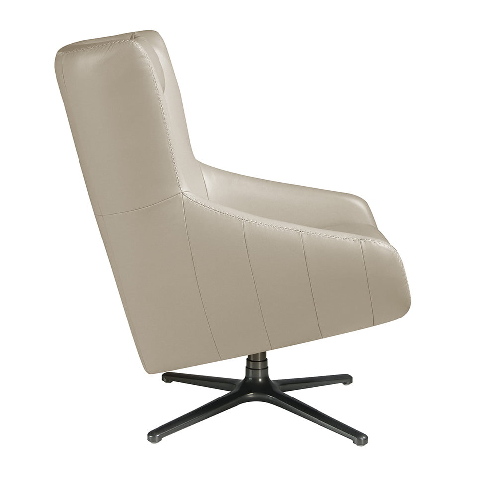 Sillón giratorio de piel con cojín desmontable Angel Cerdá