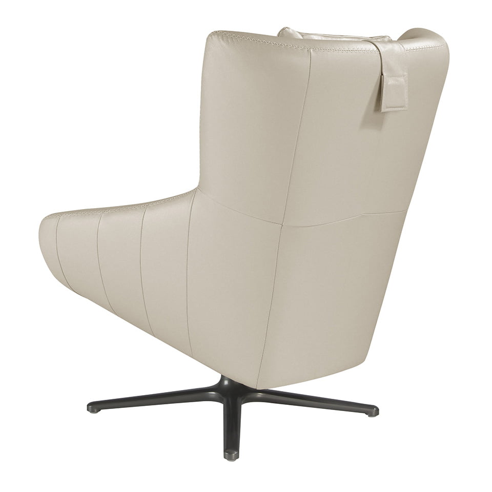 Sillón giratorio de piel con cojín desmontable Angel Cerdá