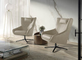Sillón giratorio de piel con cojín desmontable Angel Cerdá