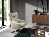 Sillón giratorio de piel con cojín desmontable Angel Cerdá