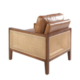 Sillón de piel marrón con diseño moderno Angel Cerdá