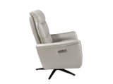 Sillón giratorio de piel gris con mecanismo eléctrico de relajación
