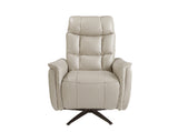 Sillón giratorio de piel gris con mecanismo eléctrico de relajación
