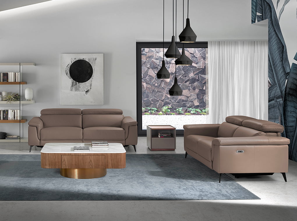 Sofá moderno de piel de vaca modelo 6106 Angel Cerdá