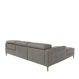 Sofá Chaise Longue de Cuero Gris Oscuro con Mecanismo de Relajación Angel Cerdá