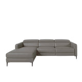 Sofá Chaise Longue de Cuero Gris Oscuro con Mecanismo de Relajación Angel Cerdá