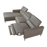 Sofá Chaise Longue de Cuero Gris Oscuro con Mecanismo de Relajación Angel Cerdá