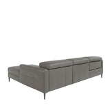 Sofá Chaise Longue de Cuero Gris Oscuro con Mecanismo de Relajación Angel Cerdá