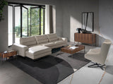 Sofá Chaise Longue de Cuero Gris Topo Angel Cerdá.