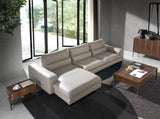 Sofá Chaise Longue de Cuero Gris Topo Angel Cerdá.