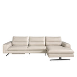Sofá Chaise Longue de Cuero Gris Topo Angel Cerdá.