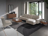 Sofá Chaise Longue de Cuero Gris Topo Angel Cerdá.