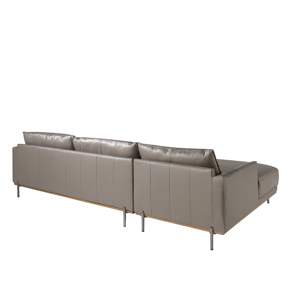 Sofá Chaise Longue de Cuero de Vaca Gris Oscuro Angel Cerdá