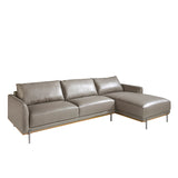 Sofá Chaise Longue de Cuero de Vaca Gris Oscuro Angel Cerdá