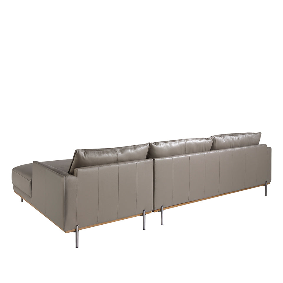 Sofá Chaise Longue de Cuero de Vaca Gris Oscuro Angel Cerdá