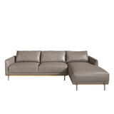 Sofá Chaise Longue de Cuero de Vaca Gris Oscuro Angel Cerdá