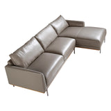 Sofá Chaise Longue de Cuero de Vaca Gris Oscuro Angel Cerdá