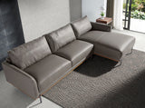 Sofá Chaise Longue de Cuero de Vaca Gris Oscuro Angel Cerdá