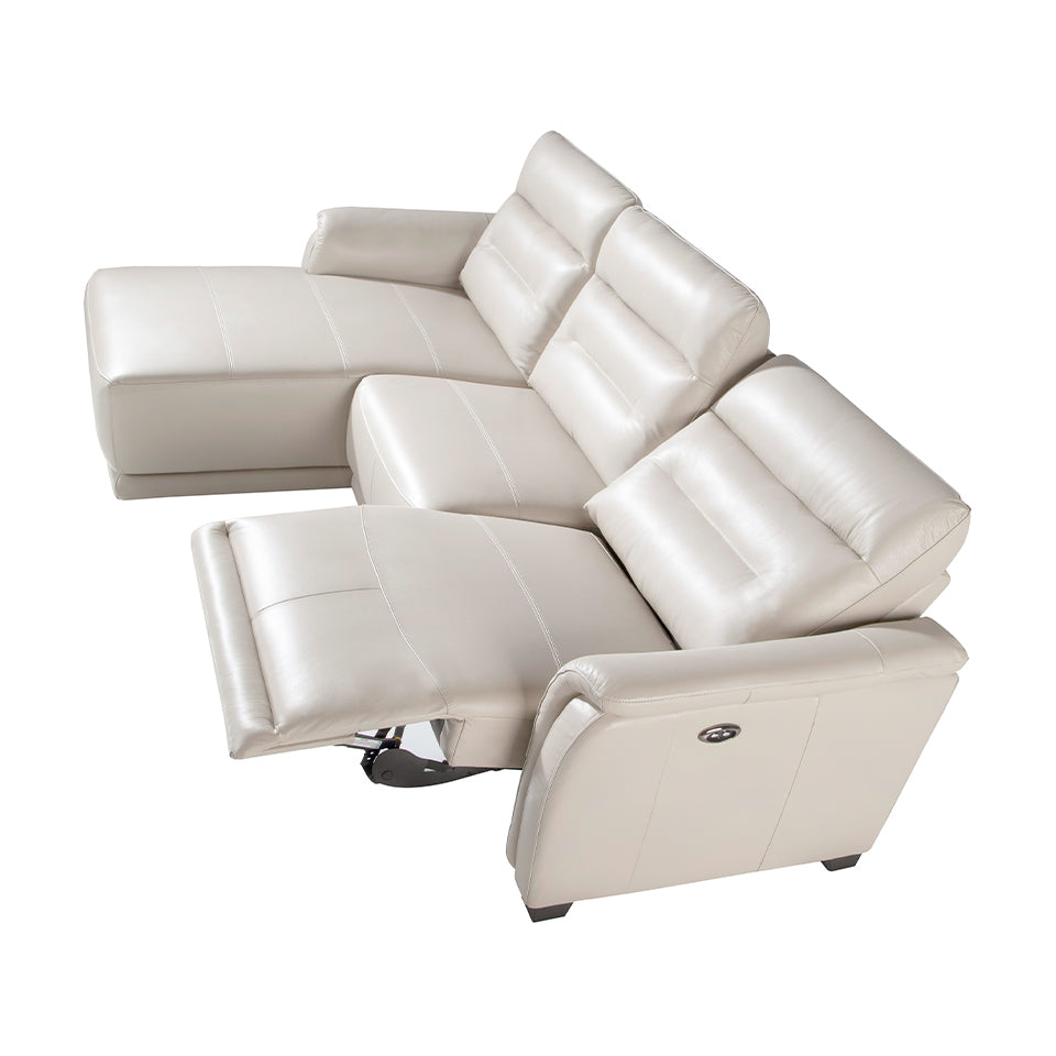 Sofá Chaise Longue Tapizado en Cuero con Mecanismo de Relajación Angel Cerdá.