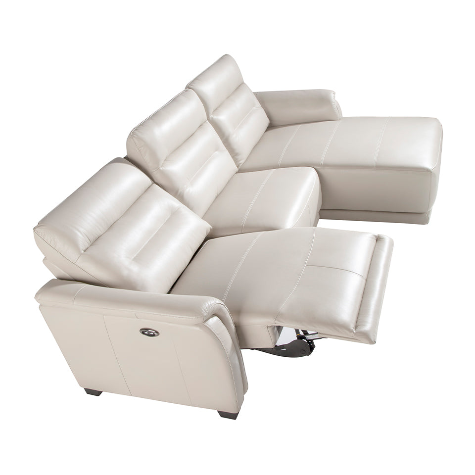 Sofá Chaise Longue de Cuero con Mecanismo de Relajación Angel Cerdá