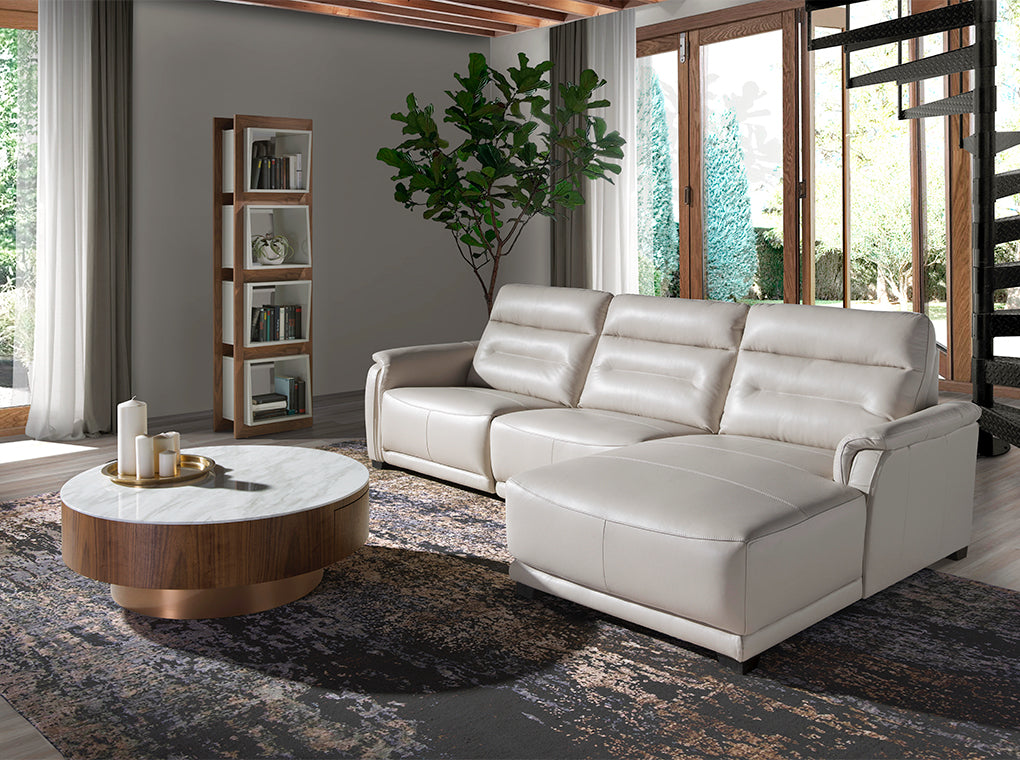 Sofá Chaise Longue de Cuero con Mecanismo de Relajación Angel Cerdá