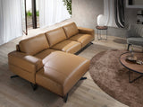 Sofá Chaise Longue Tapizado en Piel Arena Angel Cerdá