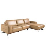 Sofá Chaise Longue Tapizado en Piel Arena Angel Cerdá